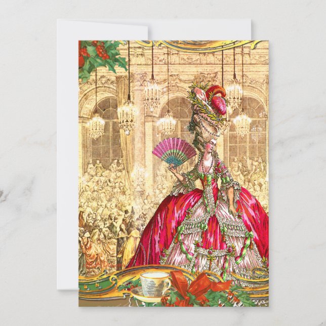 Marie Antoinette Versailles Christmas Tea Party Invitation (Front)