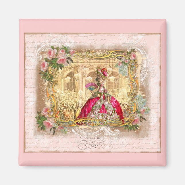 Marie Antoinette Versailles Party Pink Magnet (Front)