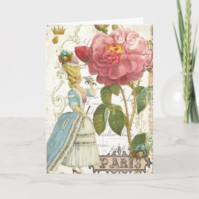 Marie Antoinette Versailles Rose Card (Front)