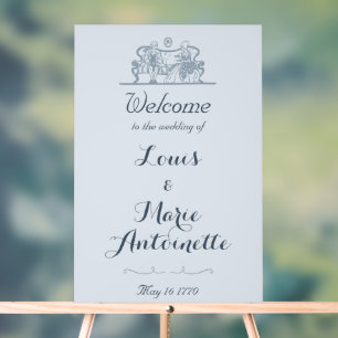Marie Antoinette Wedding Rococo Dusty Blue Acrylic Sign