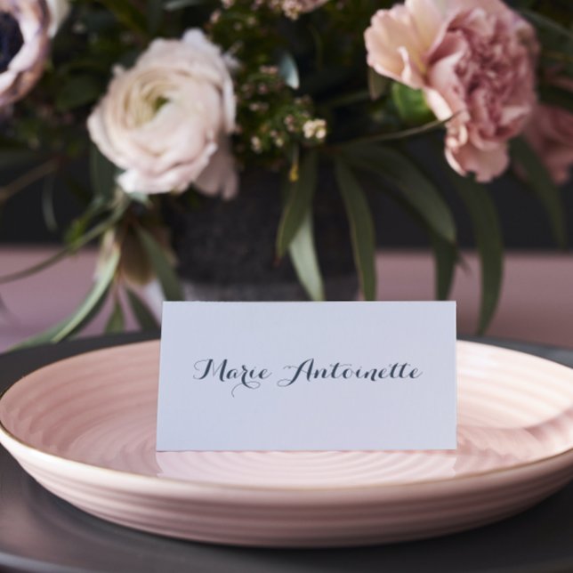 Marie Antoinette Wedding Rococo Dusty Blue Place Card (Creator Uploaded)