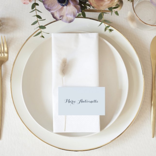 Marie Antoinette Wedding Rococo Dusty Blue Place Card (Creator Uploaded)