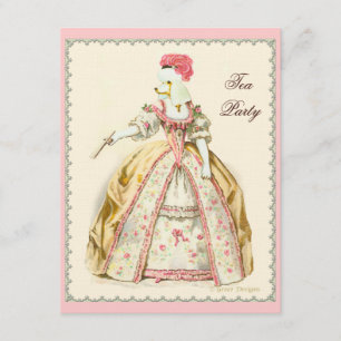 Marie Antoinette White Poodle with Fan Invitation