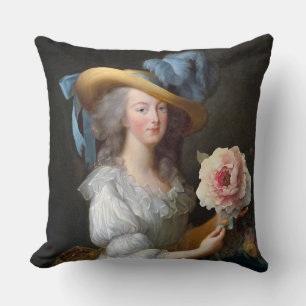 Marie Antoinette with a pink peony Cushion