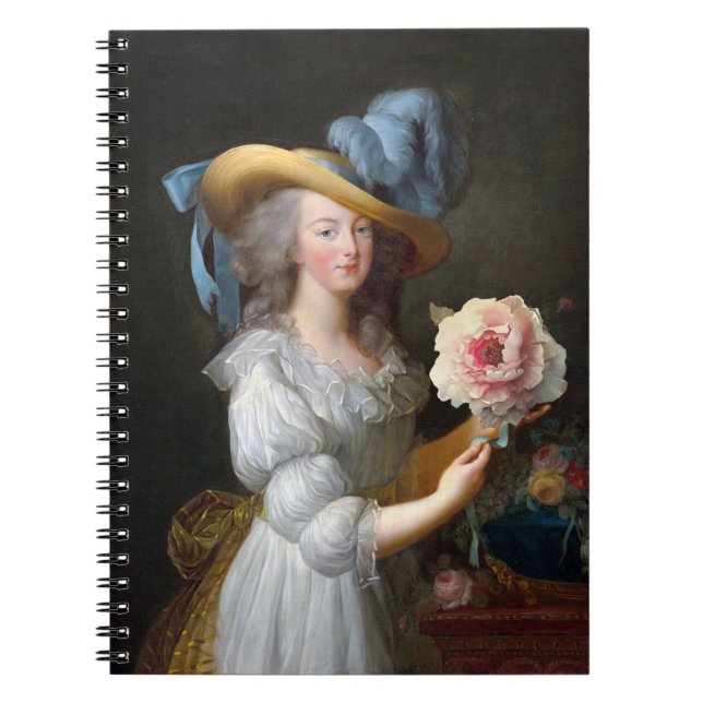 Marie Antoinette with a pink peony Notebook (Front)
