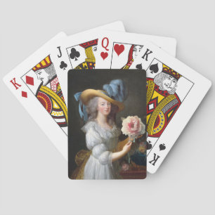 Marie Antoinette with a pink peony Playing Cards