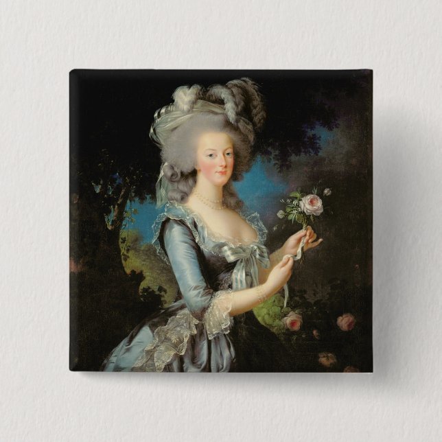 Marie Antoinette with a Rose, 1783 15 Cm Square Badge (Front)