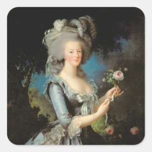 Marie Antoinette  with a Rose, 1783 Square Sticker