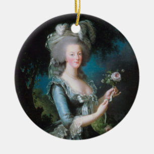 Marie Antoinette with a Rose by Elisabeth Le Brun Ceramic Tree Decoration