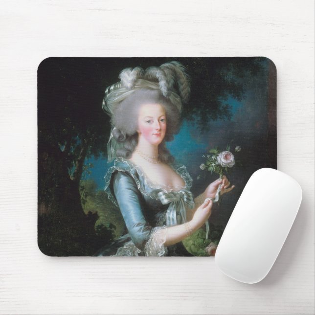 Marie Antoinette with a Rose by Elisabeth Le Brun Mouse Mat (With Mouse)