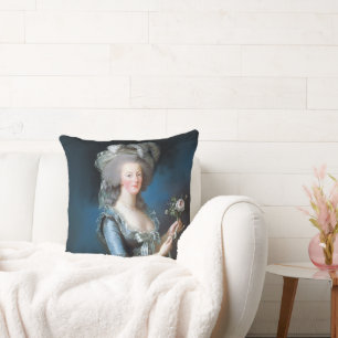 Marie Antoinette with a rose Cushion