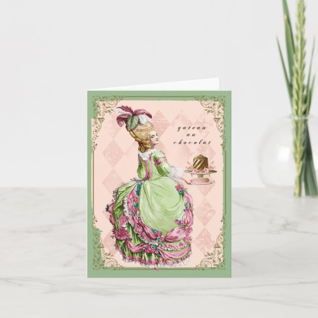 Marie Antoinette with Cake Card (Front)