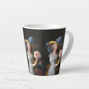 Marie Antoinette with Pink Anemone Flower Latte Mug