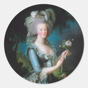Marie-Antoinette with the Rose by Elisabeth Lebrun Classic Round Sticker