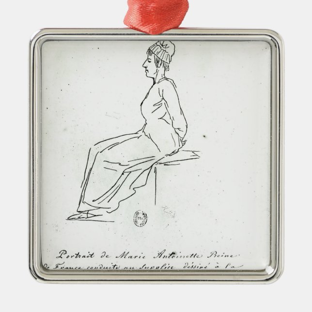 Marie-Antoinette's way to her execution Metal Tree Decoration (Front)