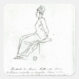 Marie-Antoinette's way to her execution Square Sticker