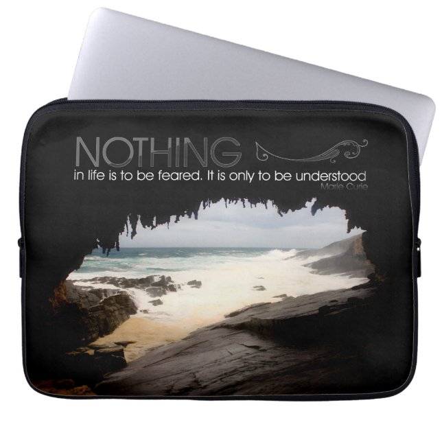 Marie Curie Inspirational Quote "Understand" Laptop Sleeve (Front)