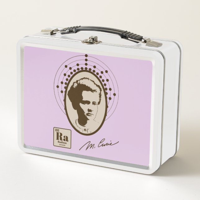 Marie Curie - Lavender Metal Lunch Box (Front)