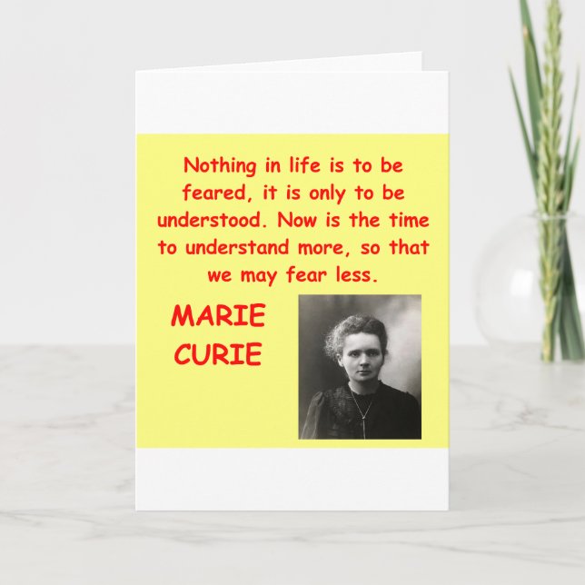 Marie Curie quote Card (Front)