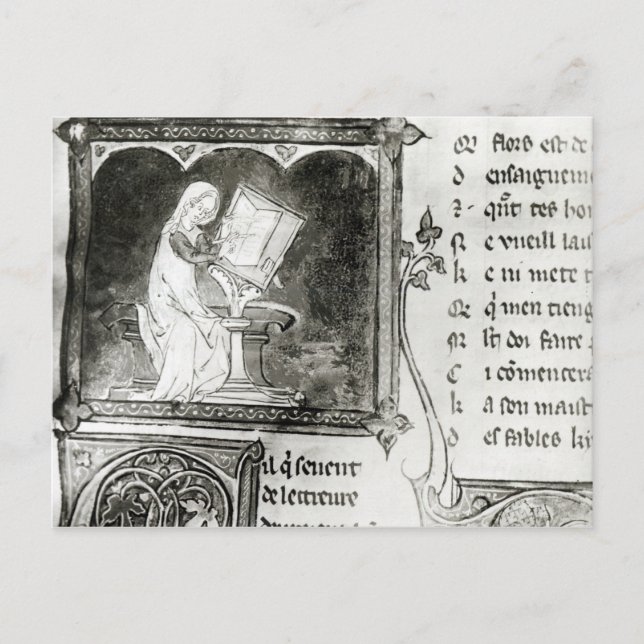 Marie de France  writing Postcard (Front)