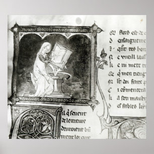 Marie de France writing Poster