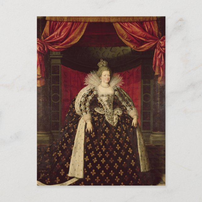 Marie de Medici  in Coronation Robes, c.1610 Postcard (Front)