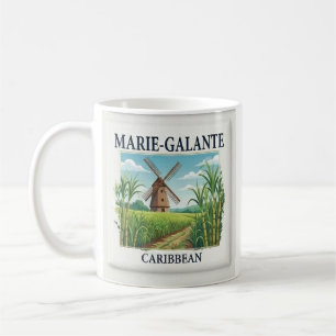 Marie-Galante Guadeloupe Caribbean Windmill Tile Coffee Mug