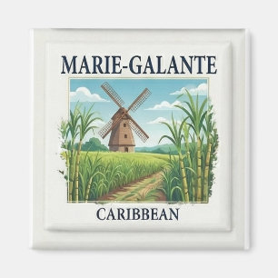 Marie-Galante Guadeloupe Caribbean Windmill Tile Magnet