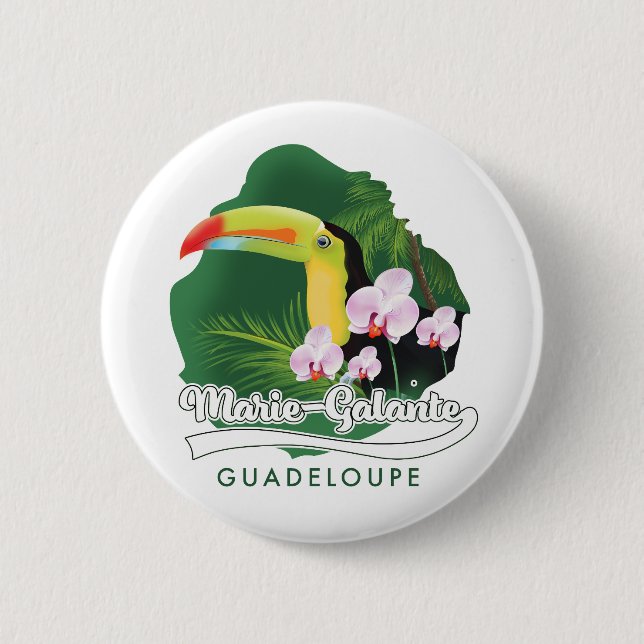 Marie Galante Guadeloupe logo 6 Cm Round Badge (Front)
