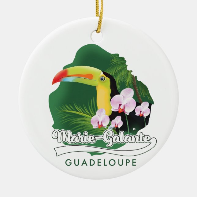 Marie Galante Guadeloupe logo Ceramic Tree Decoration (Front)