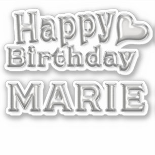 Marie Happy Birthday silver Sticker