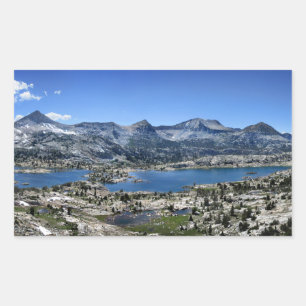 Marie Lake Panorama from Above - John Muir Trail Rectangular Sticker