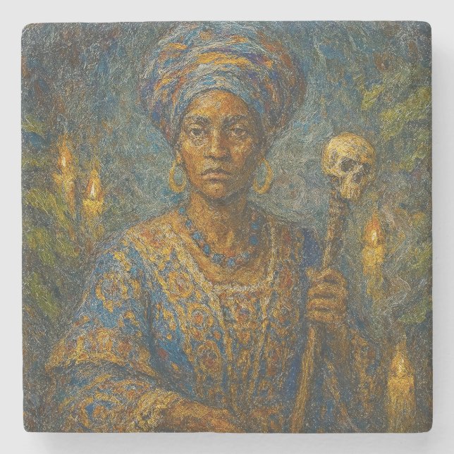 Marie Laveau Stone Coaster (Front)