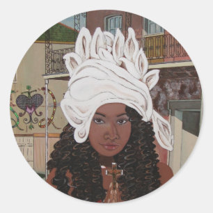 Marie Laveaux in the French Quarter Classic Round Sticker