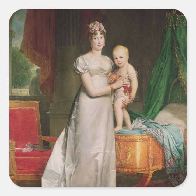 Marie Louise  and the King of Rome Square Sticker (Front)