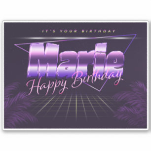 Marie Name First name lila retro Sticker Birthday