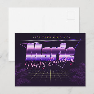 Marie Name Vorname lila Postkarte Geburtstag Postcard