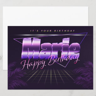 Marie Name Vorname lila retro Karte Geburtstag Card