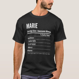 Marie  Nutritional Facts Serving Size Calories T-Shirt