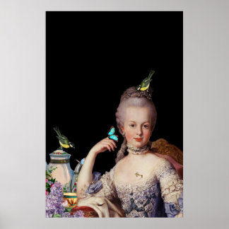 Marie with key and lock poster