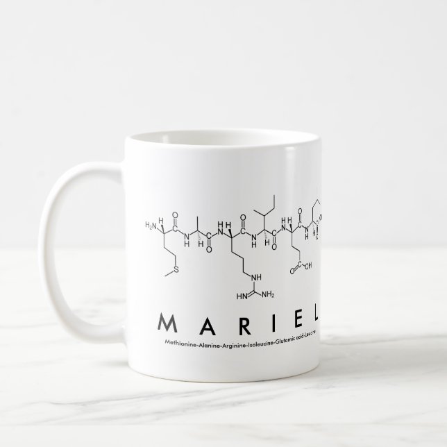 Mariel peptide name mug (Left)