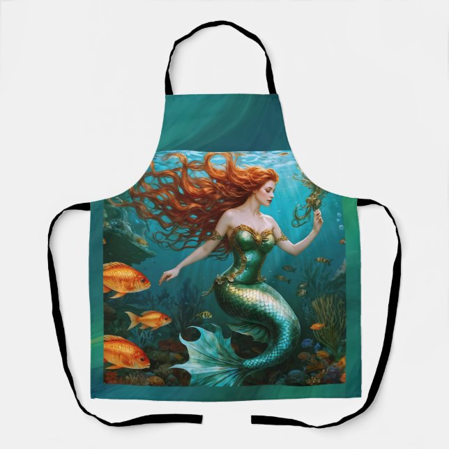“Marielle” – Beautiful Dancing Mermaid Apron (Front)
