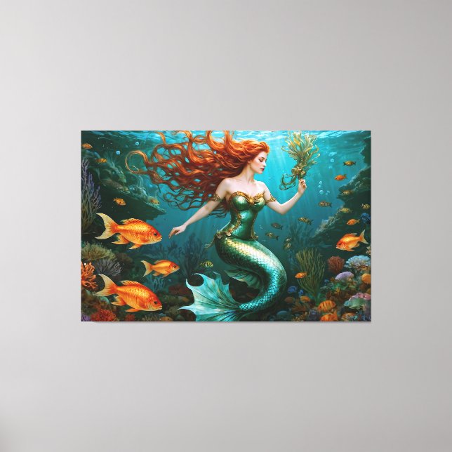 “Marielle” – Beautiful Dancing Mermaid Canvas Print (Front)