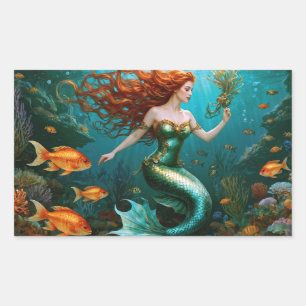 “Marielle” – Beautiful Dancing Mermaid Rectangular Sticker