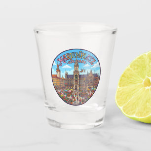 Marienplatz Flower Market, Munich Germany Shot Glass