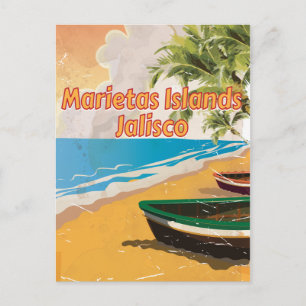 Marietas Islands, Jalisco vintage travel poster Postcard