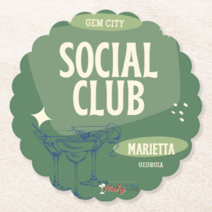 MARIETTA GEM CITY Social Club By The MahjMarket Paper Coaster