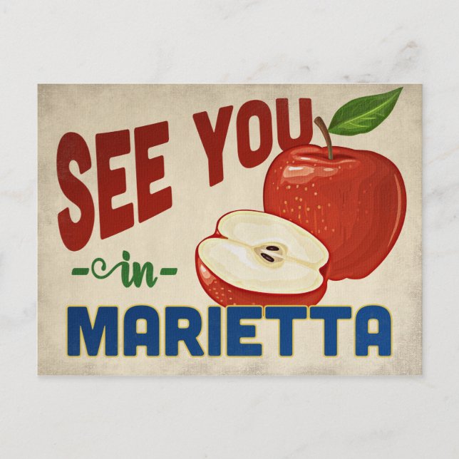 Marietta Georgia Apple - Vintage Travel Postcard (Front)