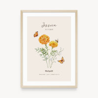 Marigold Birth Month Flower Poster