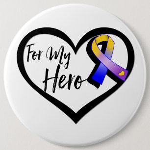 Marigold Blue and Purple Ribbon For My Hero 6 Cm Round Badge